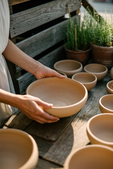A market stall of handmade work