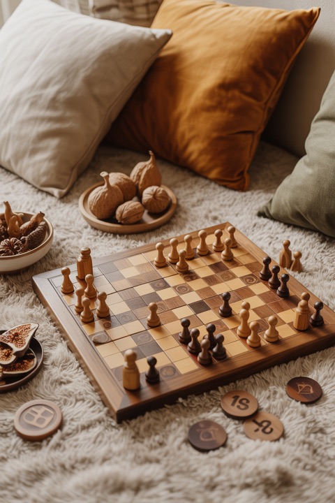 A board game spread out mid-game