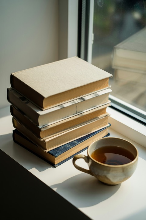 A stack of books you mean to read