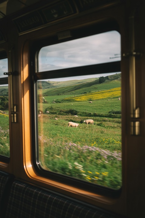 Countryside from a train window